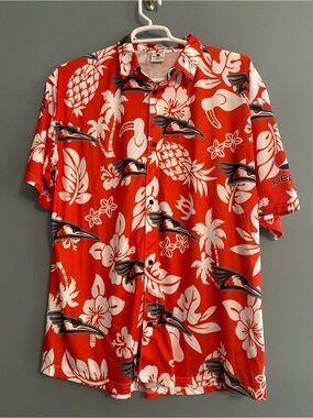Destroyer Delmarva Shorebirds Pepsi Red White Tropical Button-Down Shirt 2XL